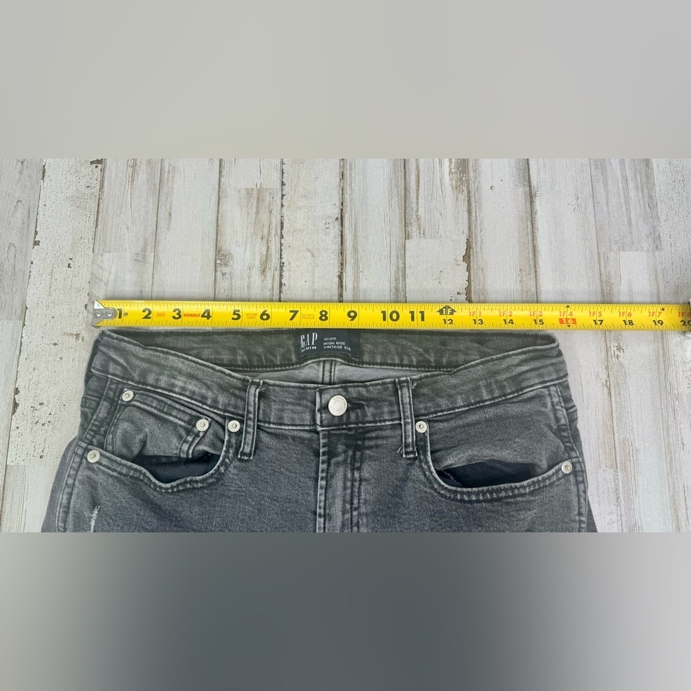 Gap High Mid Rise Vintage Slim Women Black Jeans - Size 12/31R (32x26.5) - Picture 6 of 11